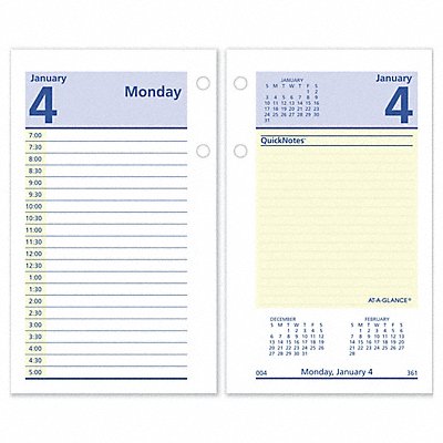 AT-A-GLANCE AAGE51750 Desk Calendar Refill Daily 3-1/2x6 White