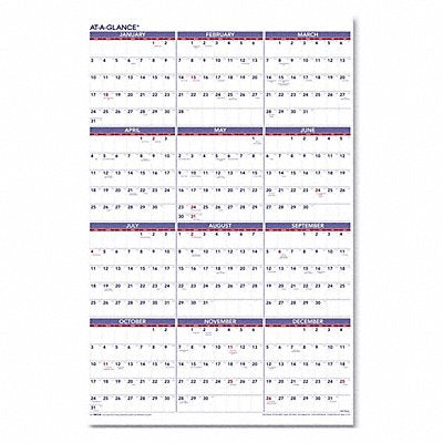 AT-A-GLANCE AAGPM1228 Wall Calendar Yearly 24 x 36 In