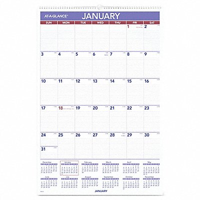 AT-A-GLANCE AAGPM428 Wall Calendar Monthly 20 x 30 In