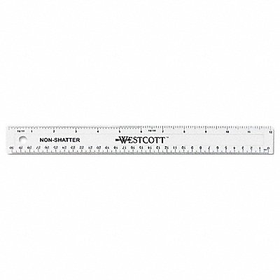 WESTCOTT 13862 Ruler 12 Non-Shatter Clear