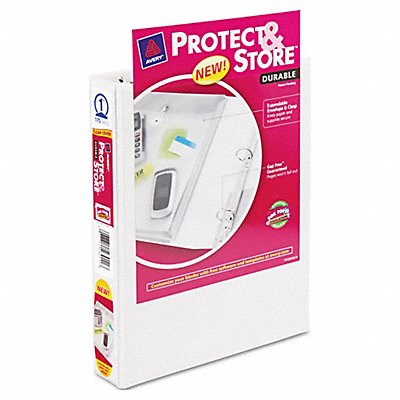 GRAINGER AVE23011 3-Ring Binder 1 White