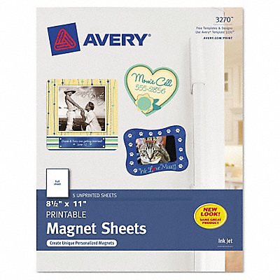 AVERY 3270 Magnetic Sheets 8-1/2 X11 White PK5