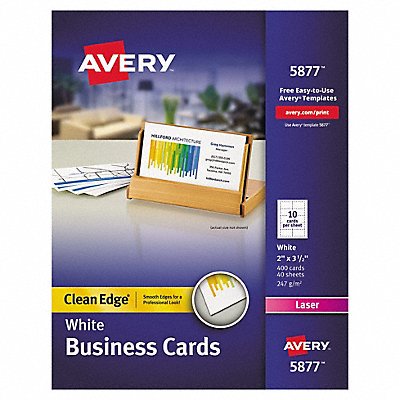 AVERY 5877 Laser Business Cards 2x3.5 White PK400