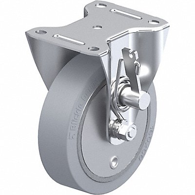 GRAINGER BGEV160KTMLSG Plate Caster Rigid Rubber 7 11/16 H