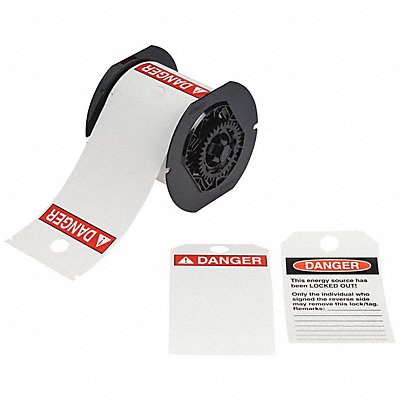 BRADY B30255851ANSIDF Lockout Tags 5-3/4 Label H Red on White