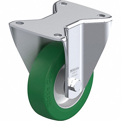 GRAINGER BHALST125K3 Plate Caster Rigid Polyurethane 6 1/2 H