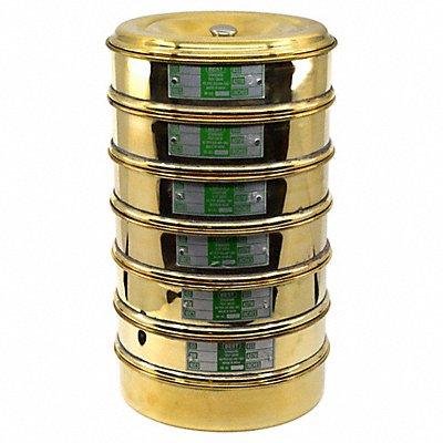EISCO SCIENTIFIC BI0139BRSET6 Brass Sieve Set SS Screen 8 Dia 2.5 D