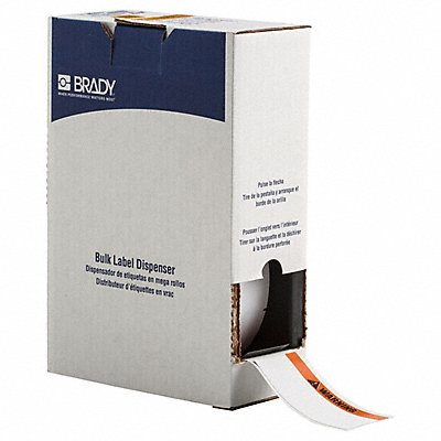 BRADY BM7C2000854WAR Label 4 1/8 in W Black Orange White