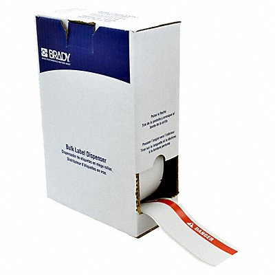 BRADY BM7C2000854DAN Label 4 1/8 in W Red White