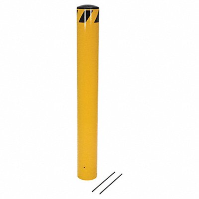 VESTIL BOLPP3655 Bollard 46 in H Yellow Carbon Steel