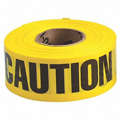 GRAINGER 91100 Barricade Tape Yellow 500 ft L 3 in