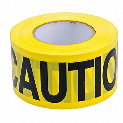GRAINGER 15Y432 Barricade Tape Yellow 200 ft L 3 in