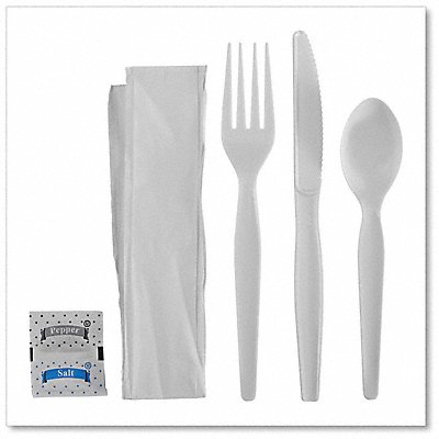 GRAINGER BWKFKTNSHWPSWH Disp Cutlery Set WH Heavy Weight PK250