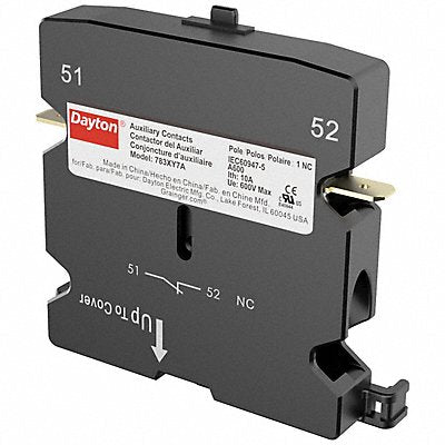 DAYTON 783XY7 Auxiliary Contact 0NO/1NC 10 A