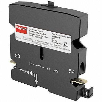 DAYTON 783XY6 Auxiliary Contact 1NO/0NC 10 A