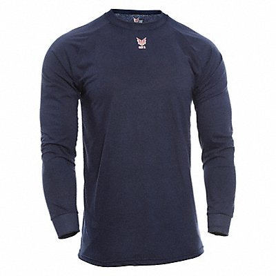 NATIONAL SAFETY APPAREL C52FKSRLSMD H3393 FR Long Sleeve T-Shirt Navy M