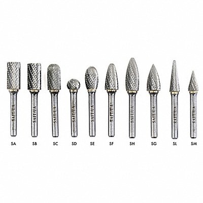 UNITED ABRASIVES-SAIT 45623 Carbide Burr Sc3L6 Dc 3/8x3/4