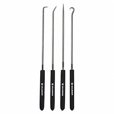 ULLMAN CHP4L Hook/Pick Set Steel Knurled 9 3/4 L PK4