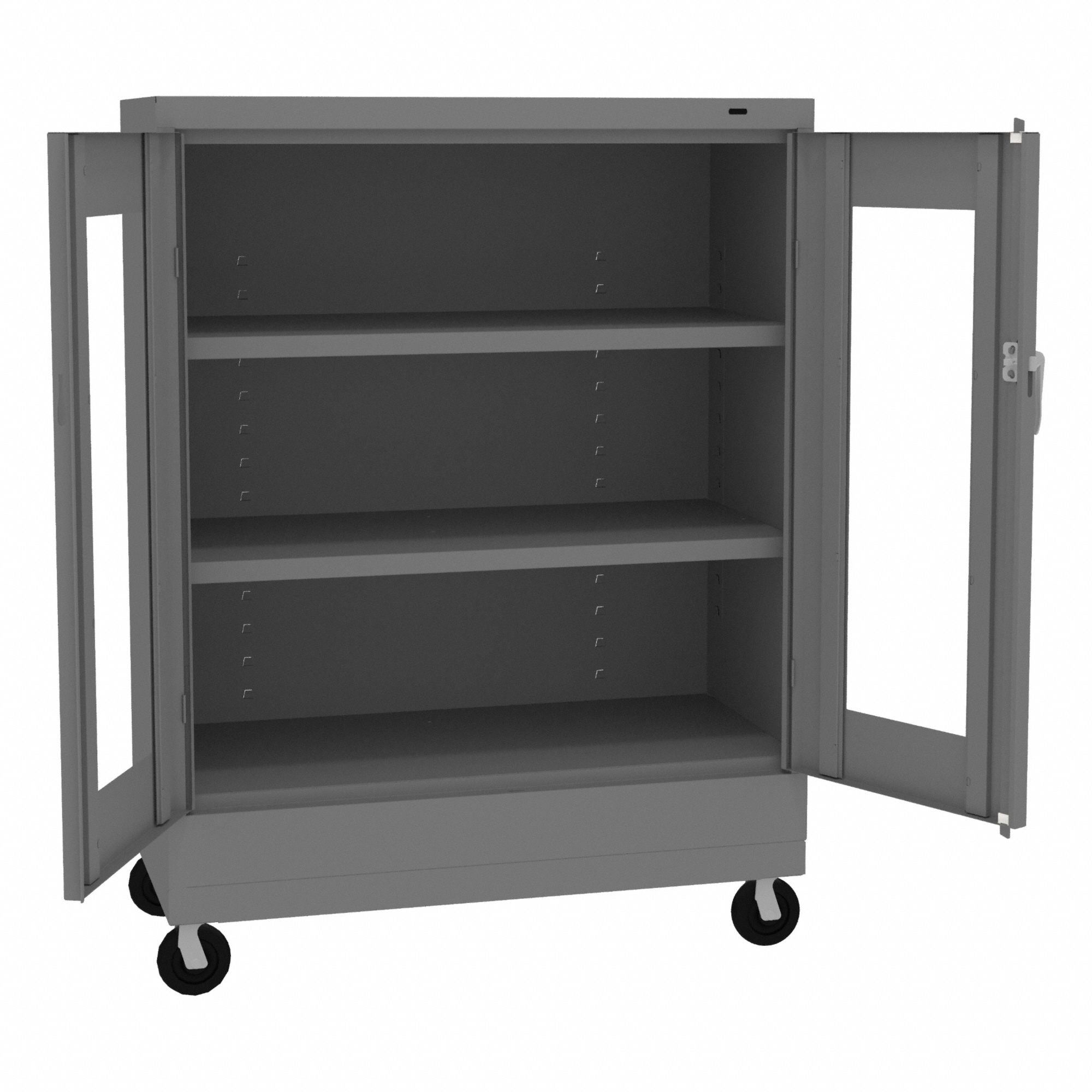 TENNSCO CKCVD4218MGY C-Thru Mobile Storage Cabinet SCS