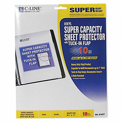 C-LINE 61027 Sheet Protector Flap Clear PK10