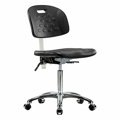GRAINGER BRCLRHPMBCHCRT1A0NFCCBLK Poly CR Chair Med Tilt Castors Blk