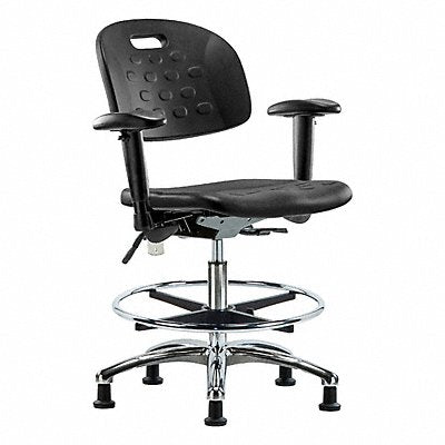 GRAINGER BRCLRHPMBCHCRT0A1CFRGBLK Poly CR Chr Med Arms FR Glides Blk
