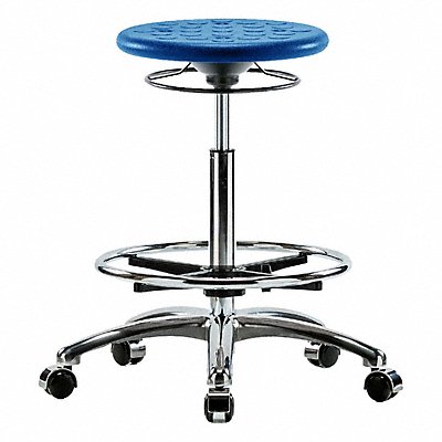 BLUE RIDGE ERGONOMICS CLRIPHBSOCRCFCCBLU Cleanroom Polyurethane Stool Blue