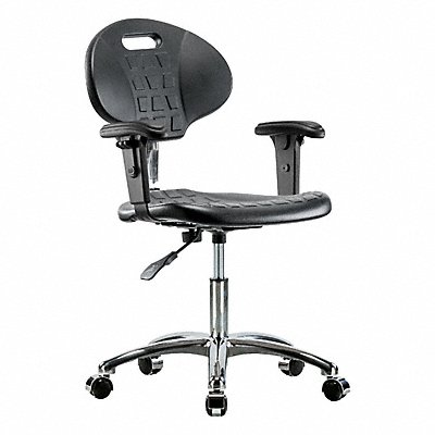 GRAINGER BRCLRTPDHCHCRA1CCBLK Erie Poly CR Chr Desk Arms Cast Blk