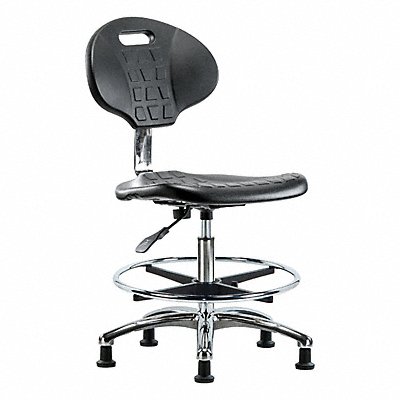 GRAINGER BRCLRTPMBCHCRA0CFRGBLK Erie Poly CR Chr Med FR Glides Blk