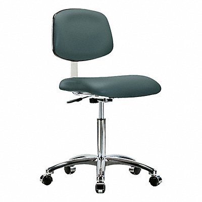 GRAINGER BRCLRVMBCHCRNFCC8546 CR Vinyl Chair Chrome Med Cast Blue