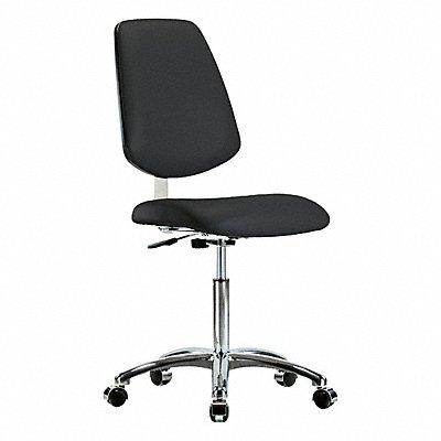 GRAINGER BRCLRVMBCHMBCRNFCC8540 Clean Room Chair Vinyl Medium Bench Height Cast Blk