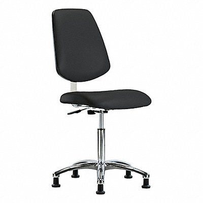 GRAINGER BRCLRVMBCHMBCRNFRG8540 Clean Room Chair Vinyl Medium Bench Height Stat Blk