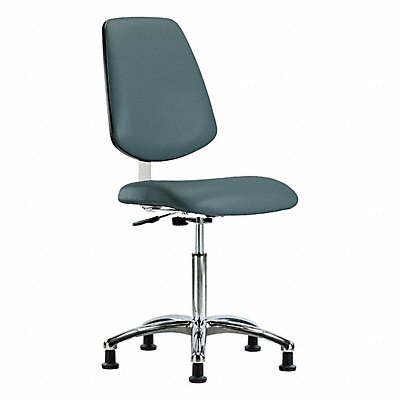 GRAINGER BRCLRVMBCHMBCRNFRG8546 Clean Room Chair Vinyl Medium Bench Height Stat Blue