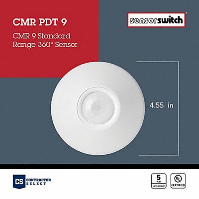 SENSOR SWITCH CMPDT9WR Occ Snsr PIR/Mphonic 12-24V DC 450sqft