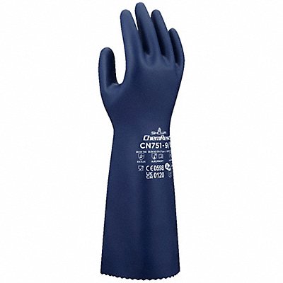 SHOWA CN751XXL11 Chemical-Resistant Gloves Blue 2XL/11 PR
