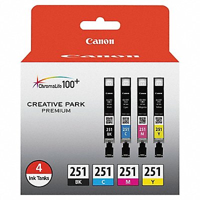 CANON 6513B004 Ink Cartridge Cli-25 Black/Cy/Mg Yw PK4