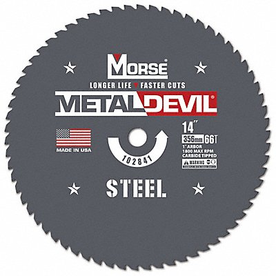 MORSE 102841WWG Circular Saw Blade 14 in Blade 66 Teeth