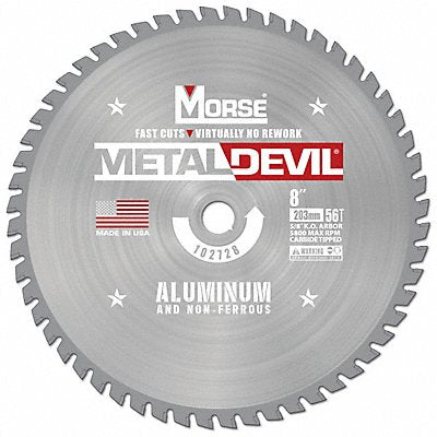 MORSE 102728WWG Circular Saw Blade 8 in Blade 56 Teeth