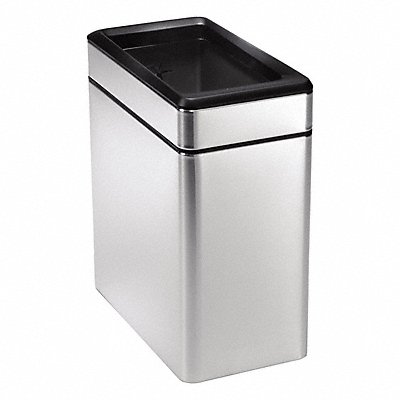 SIMPLEHUMAN CW1225 Trash Can Metal 13 1/8 in H Silver