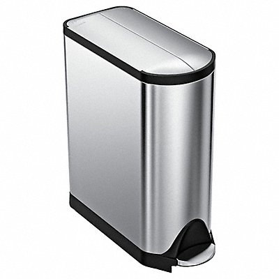 SIMPLEHUMAN CW1897 Trash Cans Slim Rectangular 45 L Silver
