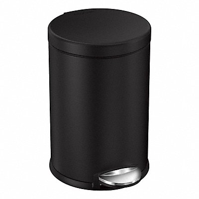 SIMPLEHUMAN CW2091 Trash Can Metal 12 1/8 in H Black
