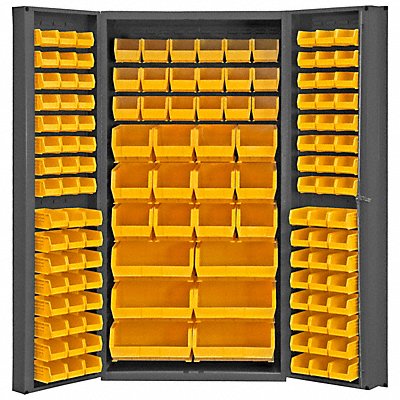 DURHAM MFG DCBDLP13295 K4890 Bin Cabinet 72 x36 x24 Grey 132YellowBns