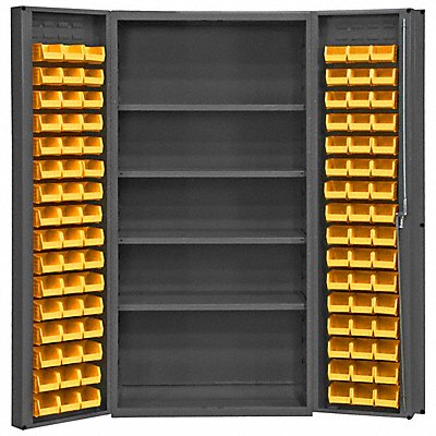 DURHAM MFG DCDLP964S95 K4910 Bin Cabinet 72 x36 x24 Grey 96YellowBns