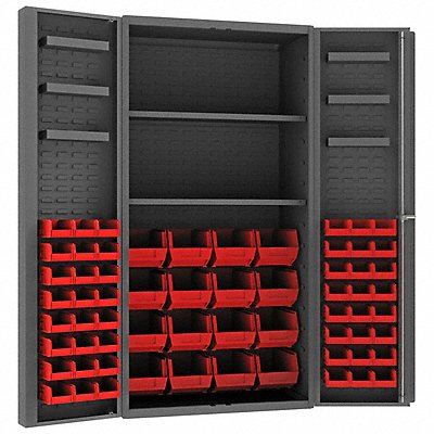 DURHAM MFG DC36642S6DS1795 K4909 Bin Cabinet 72 x36 x24 Grey 64RedBns