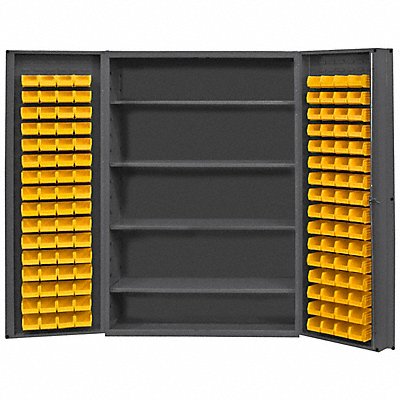 DURHAM MFG DC481284S95 K4913 Bin Cabinet 72 x48 x24 Grey 128YellowBns