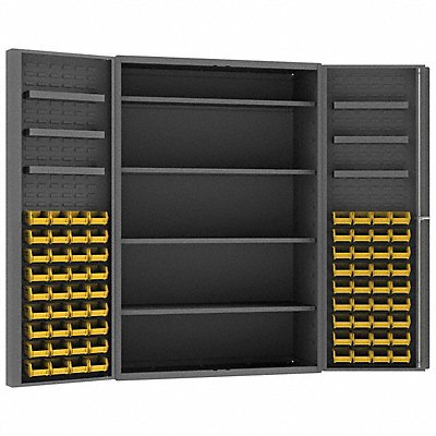 DURHAM MFG DC48724S6DS95 Bin Cabinet 72 x48 x24 Grey 72YellowBns