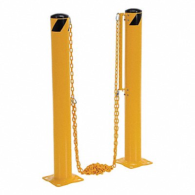 GRAINGER DCBB4245 Dock Chain Barrier Bollard 42 in H Yellw