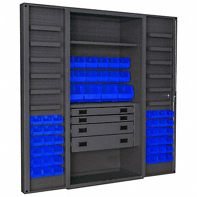 DURHAM MFG DCBDLP524RDR5295 K4933 Bin Cabinet Grey 72 x36 x24 52BlBns