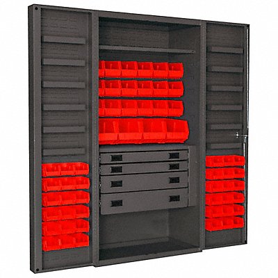 DURHAM MFG DCBDLP584RDR1795 K4935 Bin Cabinet Grey 72 x36 x24 58RdBns