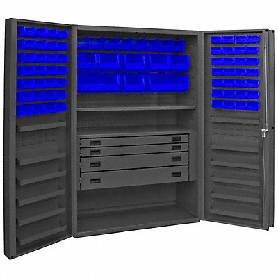 DURHAM MFG DCBDLP724RDR5295 K4937 Bin Cabinet Grey 72 x36 x24 72BlBns